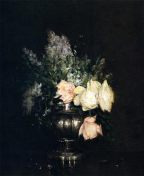 Roses And Lilacs Artwork by Julian Alden Weir
