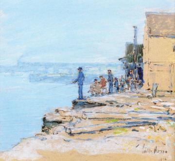 Smelt Fishing, Cos Cob, Connecticut Artwork by Frederick Childe Hassam