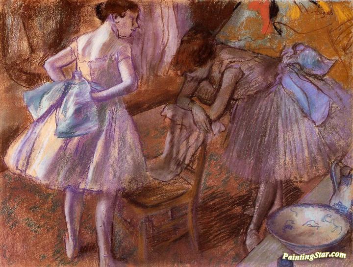 Two Dancers in Their Dressing Room Artwork by Edgar Degas