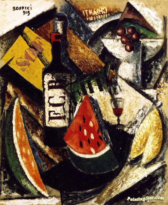 Fruit And Liquers Artwork by Ardengo Soffici