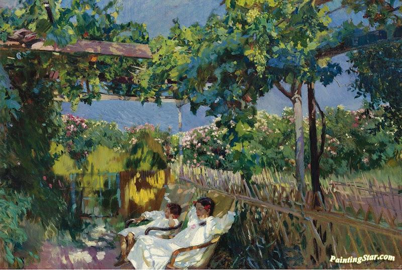 Siesta In The Garden Artwork by Joaquin Sorolla y Bastida