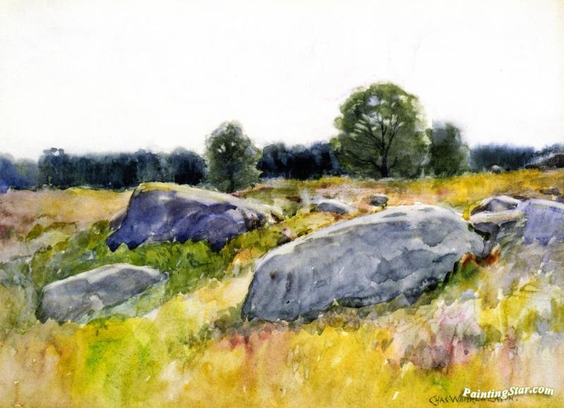 Rocks In A Field Artwork by Charles Warren Eaton