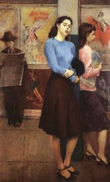 Subway Platform Artwork by Raphael Soyer
