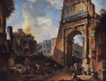 Ideal Landscape with the Titus Arch Artwork by Giovanni Paolo Pannini