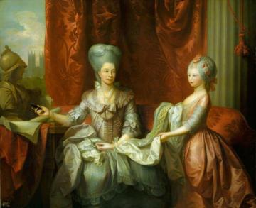 Queen Charlotte (1744-1818) With Charlotte, Princess Royal (1766-1828) Artwork by Benjamin West