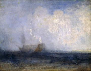 Seascape with a Sailing Boat and a Ship Artwork by Joseph Mallord William Turner