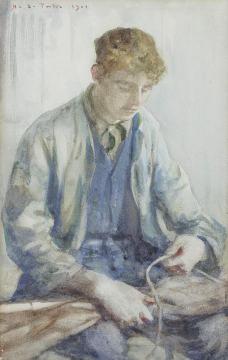 Tying the sail Artwork by Henry Scott Tuke