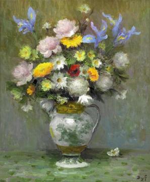 Blue Irises Artwork by Marcel Dyf