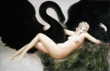 Leda And The Swan Artwork by Louis Icart
