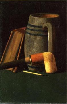 Book, Mug, Pipe And Match Artwork by John Frederick Peto
