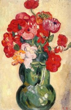 Flowers In A Green Pitcher Artwork by Louis Valtat