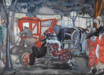 Street In Paris Artwork by Boris Grigoriev