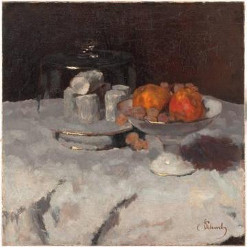 Bell Jar With Grapes And Apples Artwork by Carl Eduard Schuch