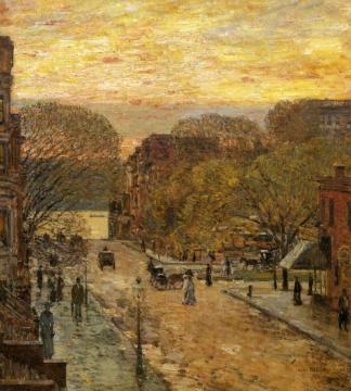 Spring on West 78th Street Artwork by Frederick Childe Hassam