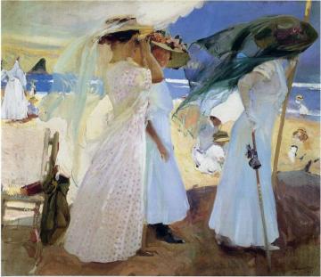 Under the awning, Zarauz Artwork by Joaquin Sorolla y Bastida