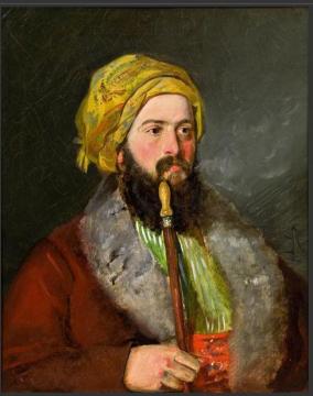 Armenian Smoking Pipe Artwork by Friedrich von Amerling
