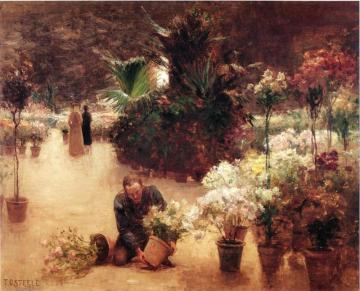 Flower Mart Artwork by Theodore Clement Steele