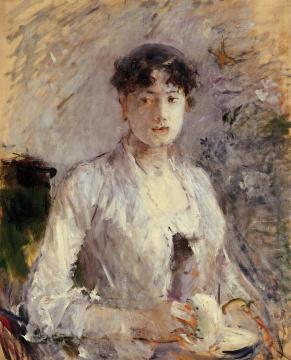 Young Woman in Mauve Artwork by Berthe Morisot