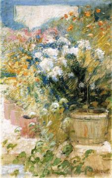In The Greenhouse Artwork by John Twachtman