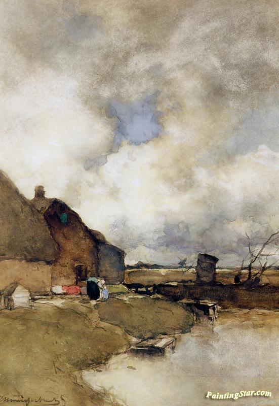 Farm Near Noorden Artwork by Johan Hendrik Weissenbruch