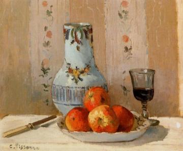 Still Life with Apples and Pitcher Artwork by Camille Pissarro
