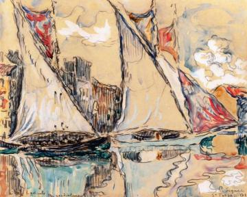 Saint-Tropez, Drying Sails Artwork by Paul Signac