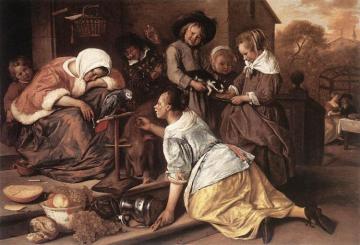 The Effects of Intemperance Artwork by Jan Steen