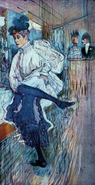 Jane Avril Dancing Artwork by Henri de Toulouse-Lautrec