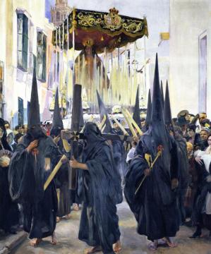 Penitents, Holy Week, Seville Artwork by Joaquin Sorolla y Bastida