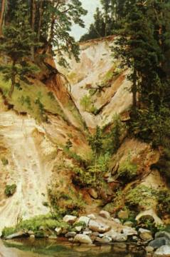 Precipice Artwork by Ivan Ivanovich Shishkin