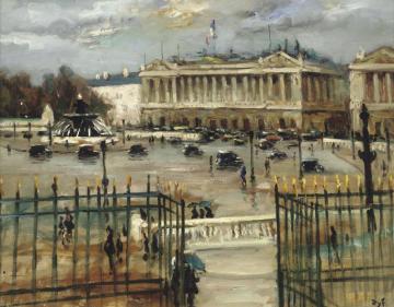 Paris, Place De La Concorde Artwork by Marcel Dyf