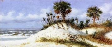 Florida Sand Dunes With Two Palm Trees Artwork by William Aiken Walker