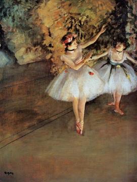 Two Dancers On Stage Artwork by Edgar Degas