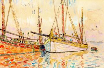 Sailboats at Port-Louis Artwork by Paul Signac