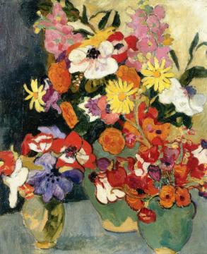 Three Vases Of Flowers Artwork by Louis Valtat