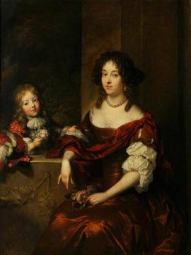 Portrait of a Lady Seated before a Window, with a Young Boy Artwork by Caspar Netscher