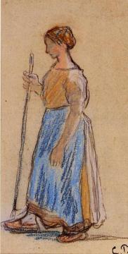 Peasant Woman Artwork by Camille Pissarro
