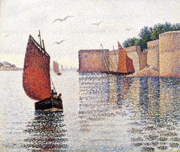 Concarneau; Sardine Boat And The Old City Artwork by Paul Signac