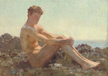 The Sun-bather Artwork by Henry Scott Tuke
