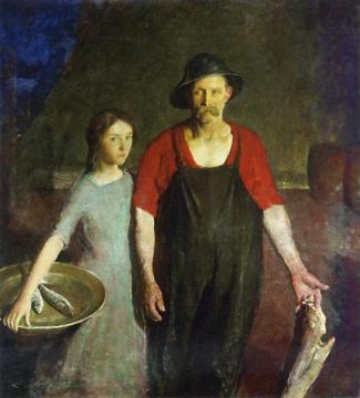 Fisherman And His Daughter Artwork by Charles W. Hawthorne