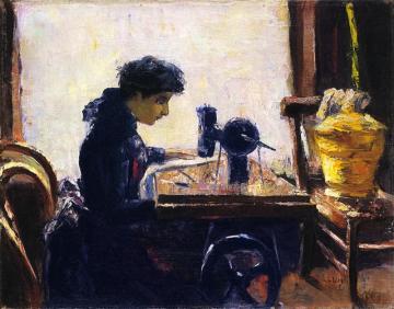 The Sewing Machine Artwork by Lesser Ury