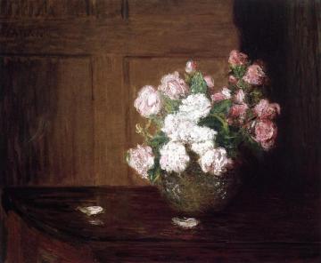 Roses In A Silver Bowl On A Mahogany Table Artwork by Julian Alden Weir