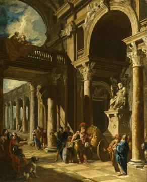 Alexander The Great Cutting The Gordian Knot Artwork by Giovanni Paolo Pannini