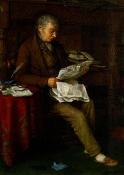 Reading The Standard Artwork by Charles Spencelayh