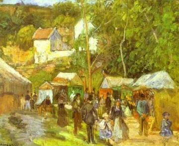 A Fair at l'Hermitage near Pontoise Artwork by Camille Pissarro