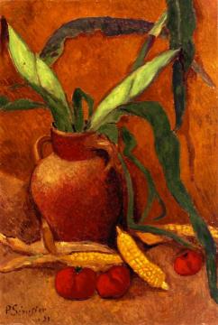 Still Life with Corn and Tomatoes Artwork by Paul Serusier
