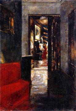 Interior With Woman At The Piano Artwork by Lesser Ury