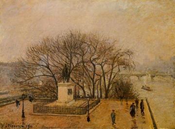 The Pont-Neuf, Statue of Henri IV: Mist Artwork by Camille Pissarro