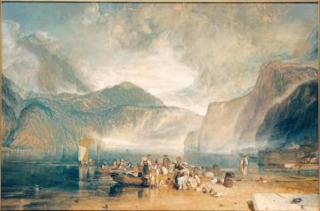 Lake of Lucerne, from the Landing Place at Fluelen, Looking Towards Bauen Artwork by Joseph Mallord William Turner