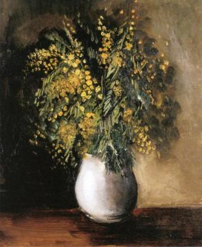 Mimosas In A White Vase Artwork by Maurice De Vlaminck